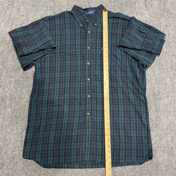 ( LOT OF 2 ) PENDLETON Men’s L Metro Shirts, Plaid Green & White Checks - Picture 4 of 11